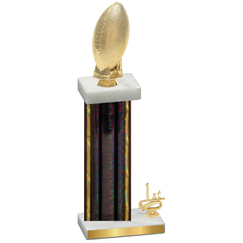 Accented Single Black Glacier First Place Football Trophy