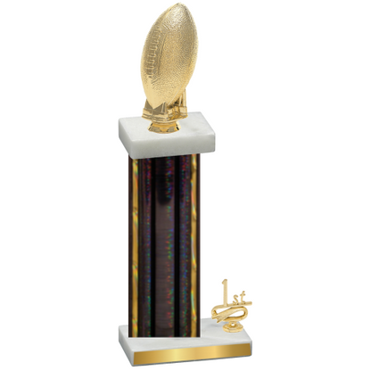 Accented Single Black Glacier First Place Football Trophy