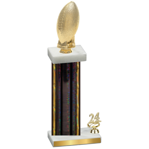 Accented Single Black Glacier Year Football Trophy