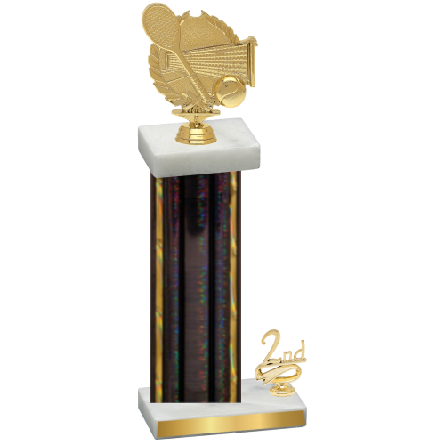 Accented Single Black Glacier Second Place Tennis Trophy