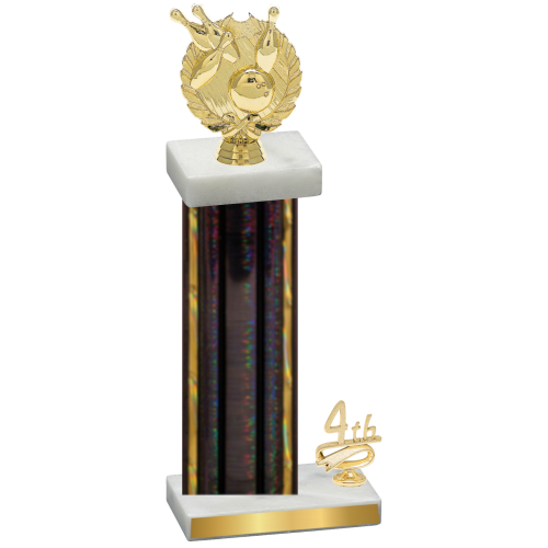 Accented Single Black Glacier Fourth Place Bowling Trophy