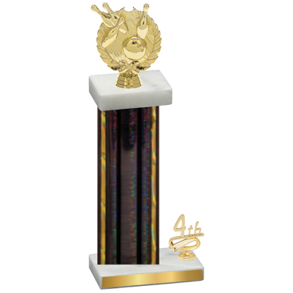 Accented Single Black Glacier Fourth Place Bowling Trophy