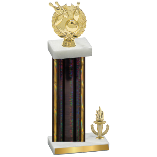 Accented Single Black Glacier Victory Bowling Trophy