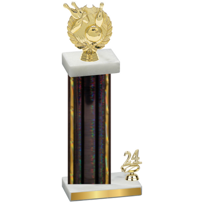 Accented Single Black Glacier Year Bowling Trophy