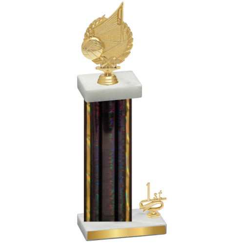 Accented Single Black Glacier First Place Volleyball Trophy