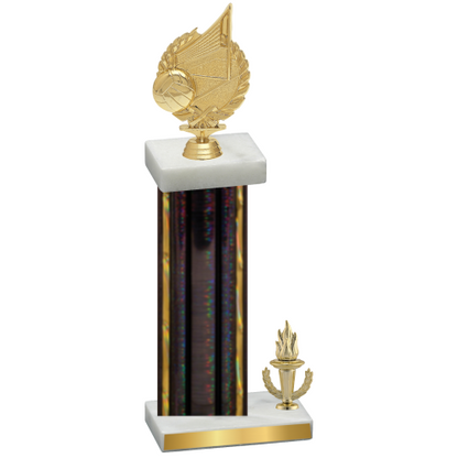 Accented Single Black Glacier Victory Volleyball Trophy