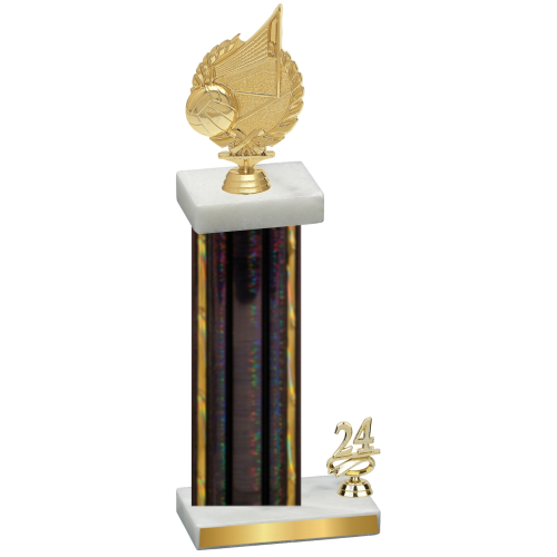 Accented Single Black Glacier Year Volleyball Trophy