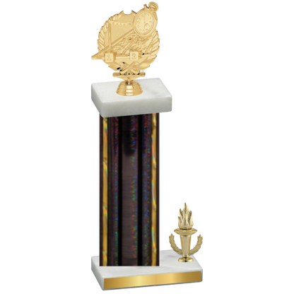 Accented Single Black Glacier Victory Swimming Trophy