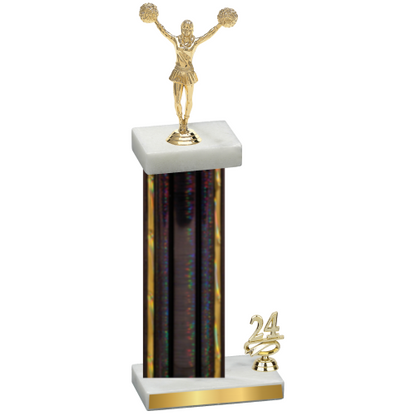 Accented Single Black Glacier Year Cheerleading Trophy