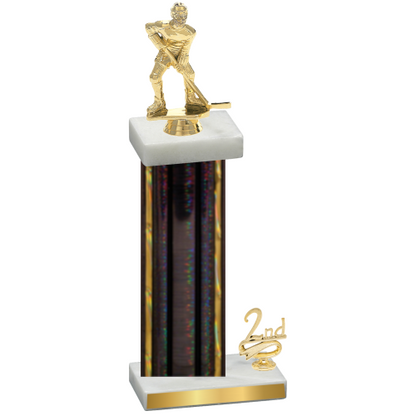 Accented Single Black Glacier Second Place Hockey Trophy