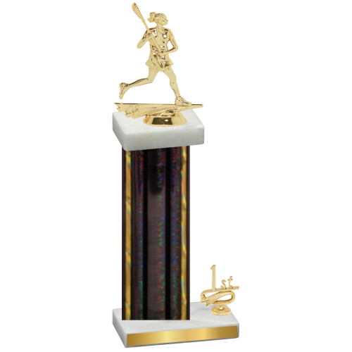 Accented Single Black Glacier First Place Lacrosse Trophy