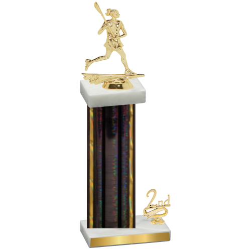 Accented Single Black Glacier Second Place Lacrosse Trophy