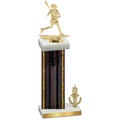 Accented Single Black Glacier Victory Lacrosse Trophy