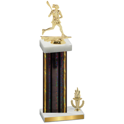 Accented Single Black Glacier Victory Lacrosse Trophy