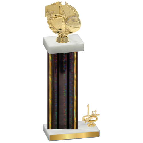 Accented Single Black Glacier First Place Basketball Trophy