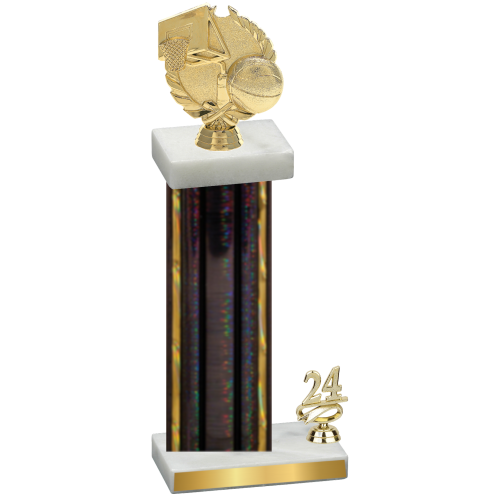 Accented Single Black Glacier Year Basketball Trophy