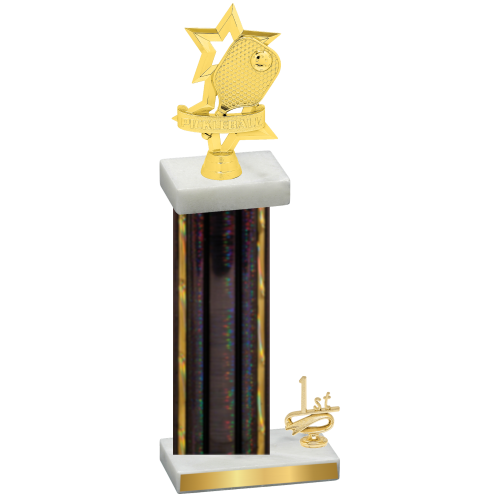 Accented Single Black Glacier First Place Pickleball Trophy