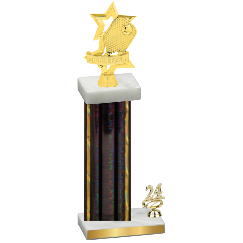 Accented Single Black Glacier Year Pickleball Trophy