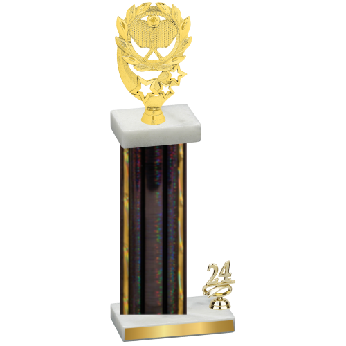 Accented Single Black Glacier Year Pickleball Trophy