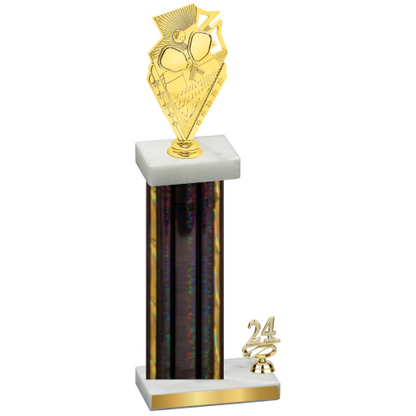 Accented Single Black Glacier Year Pickleball Trophy