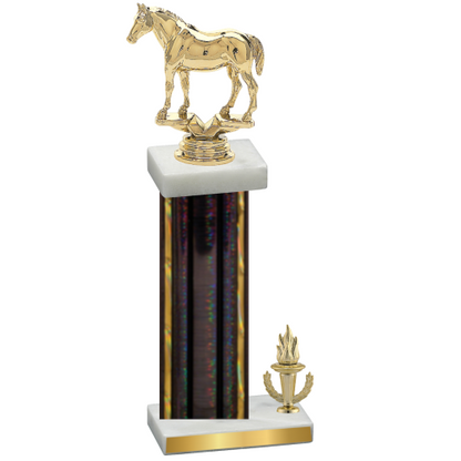 Accented Single Black Glacier Victory Horses Trophy