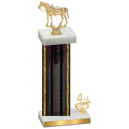 Accented Single Black Glacier Fourth Place Horses Trophy