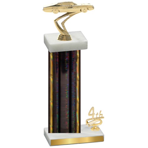 Accented Single Black Glacier Fourth Place Cars Trophy