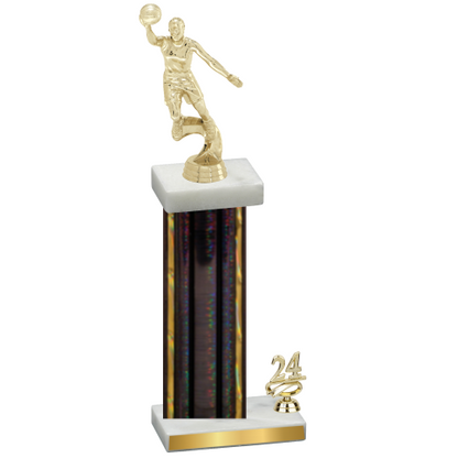 Accented Single Black Glacier Year Basketball Trophy