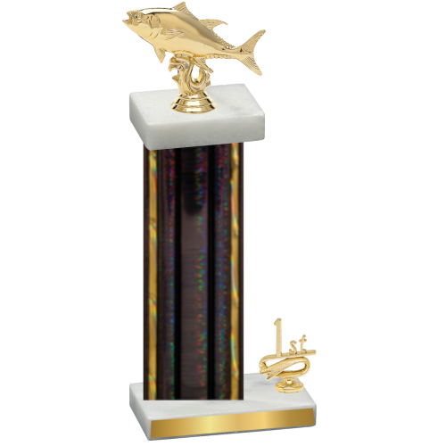 Accented Single Black Glacier First Place Fishing Trophy