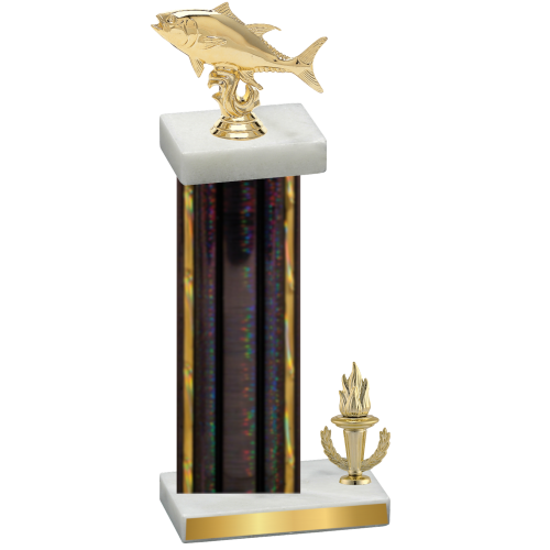 Accented Single Black Glacier Victory Fishing Trophy