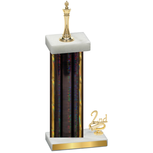 Accented Single Black Glacier Second Place Chess Trophy