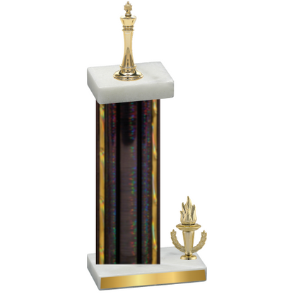 Accented Single Black Glacier Victory Chess Trophy