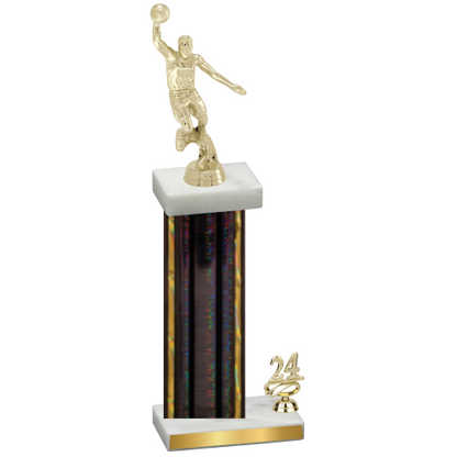 Accented Single Black Glacier Year Basketball Trophy