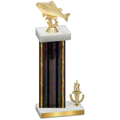 Accented Single Black Glacier Victory Fishing Trophy