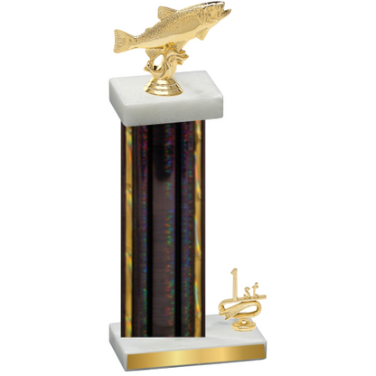 Accented Single Black Glacier First Place Fishing Trophy