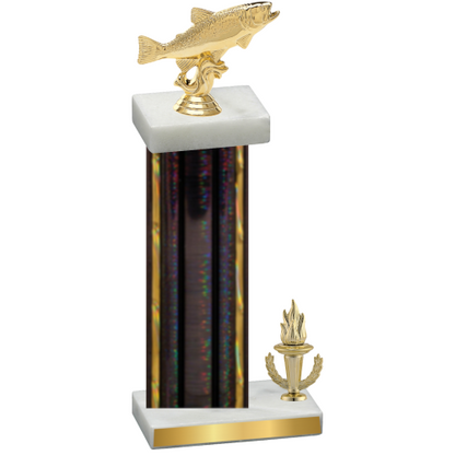 Accented Single Black Glacier Victory Fishing Trophy