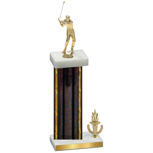 Accented Single Black Glacier Victory Golf Trophy