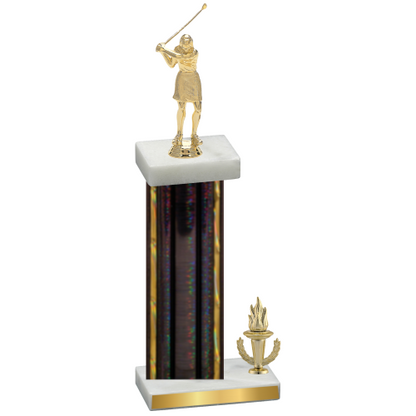 Accented Single Black Glacier Victory Golf Trophy