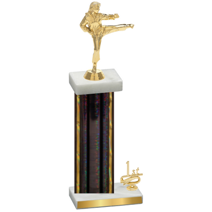 Accented Single Black Glacier First Place Karate Trophy