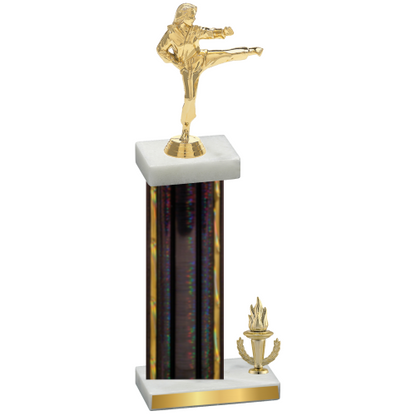 Accented Single Black Glacier Victory Karate Trophy