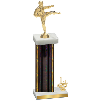 Accented Single Black Glacier First Place Karate Trophy