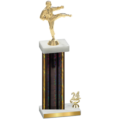 Accented Single Black Glacier Year Karate Trophy