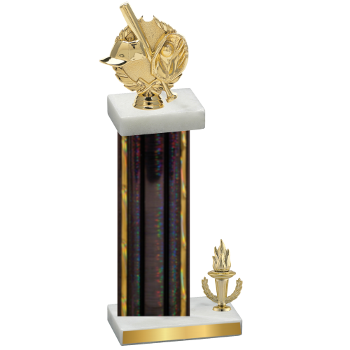 Accented Single Black Glacier Victory Baseball Trophy