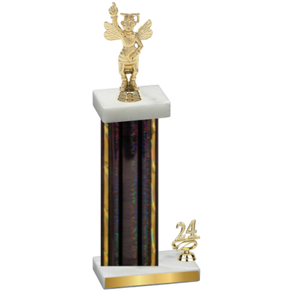 Accented Single Black Glacier Year Academics Trophy