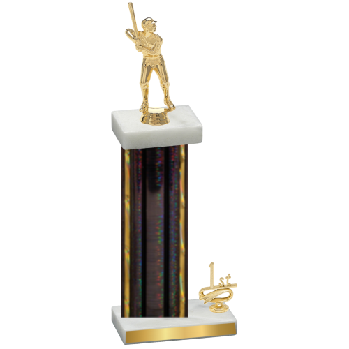 Accented Single Black Glacier First Place Baseball Trophy