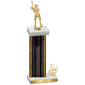 Accented Single Black Glacier Third Place Baseball Trophy