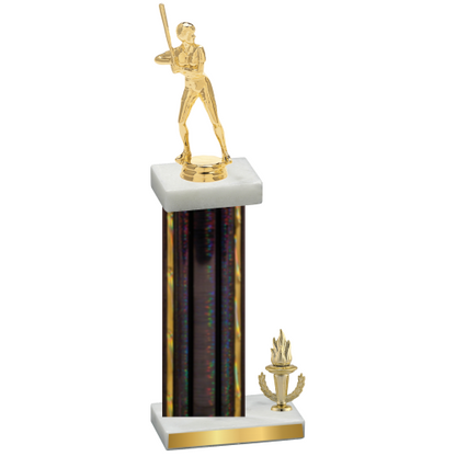 Accented Single Black Glacier Victory Softball Trophy