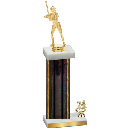 Accented Single Black Glacier Year Softball Trophy