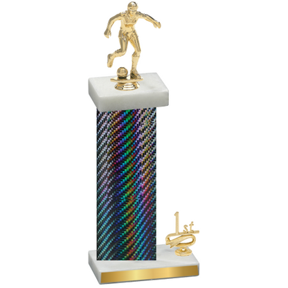 Accented Single Black Carbon Fiber First Place Soccer Trophy