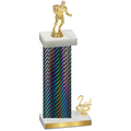 Accented Single Black Carbon Fiber Second Place Rugby Trophy